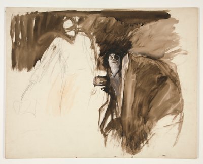 Männliche Figur, Skizze für ein unbekanntes Shakespeare-Stück von Edwin Austin Abbey