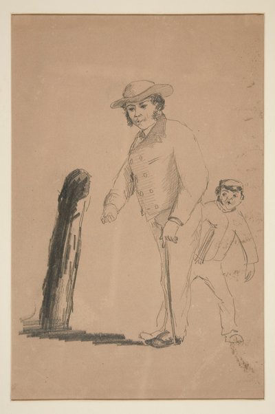 Mann und Junge (recto); Köpfe und Figuren von Chinesen (verso) von Edwin Austin Abbey