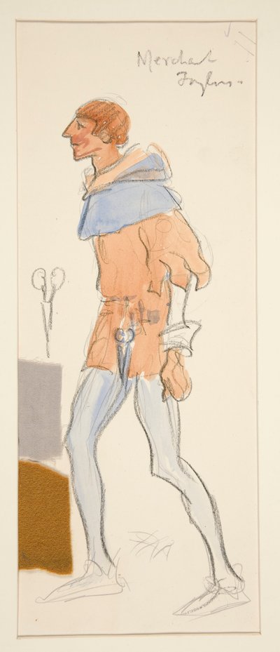 Merchant Taylor, Kostümentwurf für Henry Irving von Edwin Austin Abbey