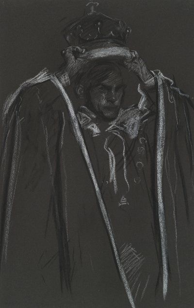 Peer platziert Krönungszepter von Edwin Austin Abbey
