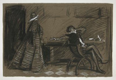 Petruchio neckt Katharina (Studie) - Akt II, Szene I, Der Widerspenstigen Zähmung von Edwin Austin Abbey
