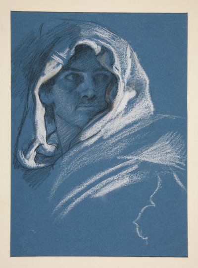 Porträt eines jungen Mannes mit Kapuze von Edwin Austin Abbey