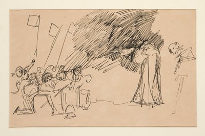Vorzeichnung für Akt II, Szene I, Alle von Edwin Austin Abbey