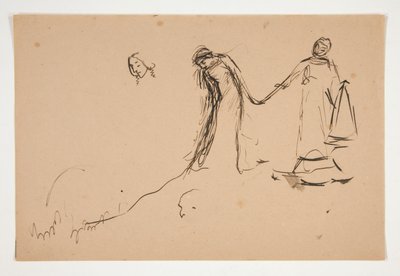 Vorzeichnung von Helena und Lafeu für Akt IV, Szene III, Alles von Edwin Austin Abbey