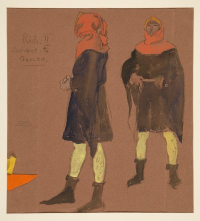Sewart zum Gefängniswärter, Kostümentwurf für König Richard II von Edwin Austin Abbey