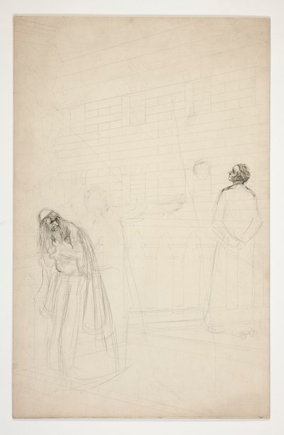 Shylock auf der Brücke - Akt I, Der Kaufmann von Venedig von Edwin Austin Abbey