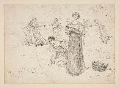 Skizze für von Edwin Austin Abbey
