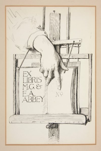 Skizze für Ex Libris: M.G. & E.A. Abbey von Edwin Austin Abbey