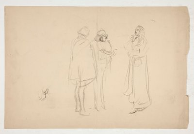 Skizze von drei Männern, aus Der Kaufmann von Venedig von Edwin Austin Abbey
