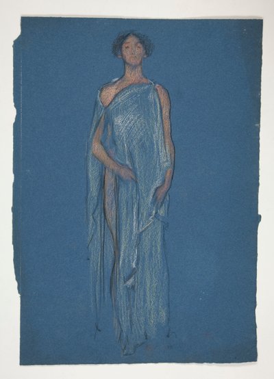 Skizze einer Frau - Kostümstudie für ein Theaterstück? von Edwin Austin Abbey
