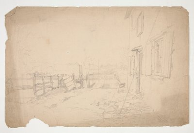 Skizze eines Landhauses von Edwin Austin Abbey