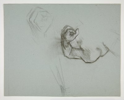 Skizze eines Oberkörpers und geballter Faust von Edwin Austin Abbey