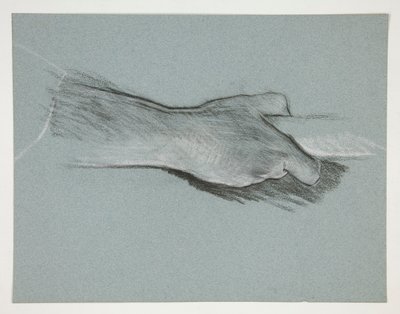 Skizze einer Hand, die einen Stab greift von Edwin Austin Abbey