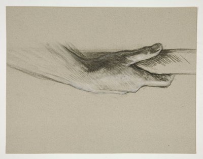 Skizze einer Hand, die einen Stab greift von Edwin Austin Abbey