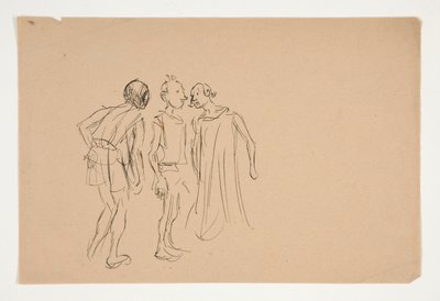 Skizze von drei Männern (Studie für 1937.1072?), aus Der Kaufmann von Venedig von Edwin Austin Abbey