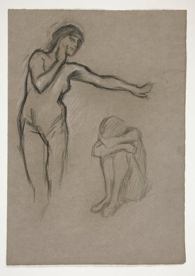 Skizze von zwei Figuren von Edwin Austin Abbey