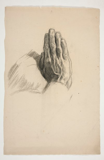 Skizze von zwei betenden Händen von Edwin Austin Abbey