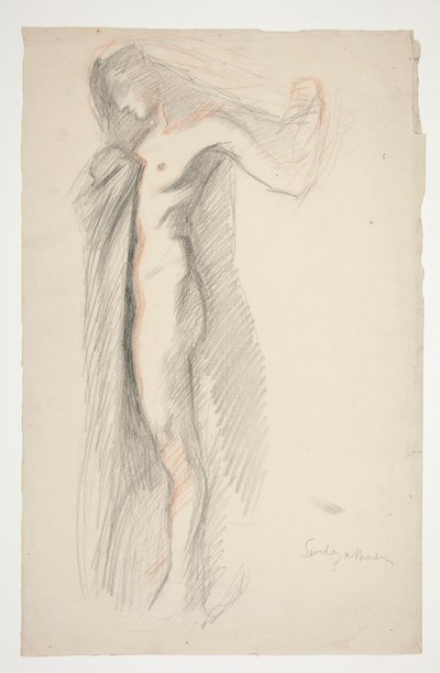 Studie der Figur von 18 Uhr, für das Wandgemälde Die Stunden im State Capitol Gebäude in Harrisburg, Pennsylvania von Edwin Austin Abbey