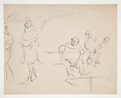 Studien für ein nicht identifiziertes Shakespeare-Stück (Falstaff?) (recto und verso) von Edwin Austin Abbey