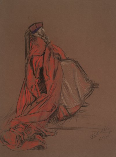 Studie für Kardinal Woolsey für den Prozess von Catherine von Edwin Austin Abbey
