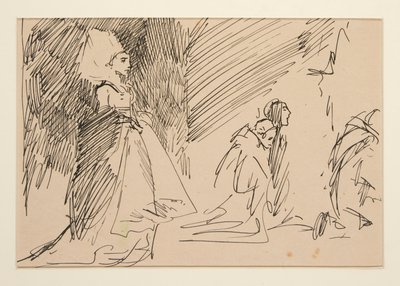 Studie für Priester und die große Dame von Edwin Austin Abbey