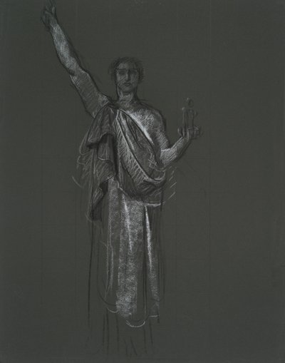 Studie für allegorische Figur der Kunst, Rondell in der Rotunde des Pennsylvania State Capitol Building, Harrisburg, 1902-1911 von Edwin Austin Abbey
