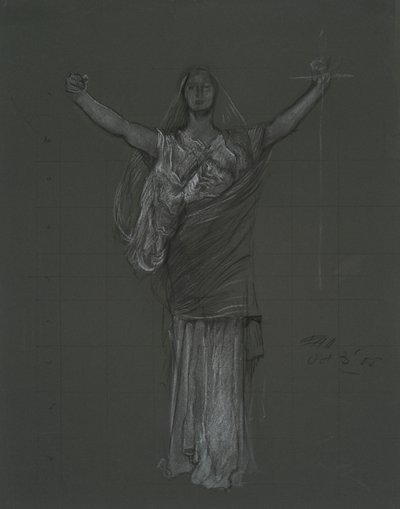 Studie für allegorische Figur des Gesetzes, Rondell in der Rotunde des Pennsylvania State Capitol Building, Harrisburg, 1902-1911 von Edwin Austin Abbey