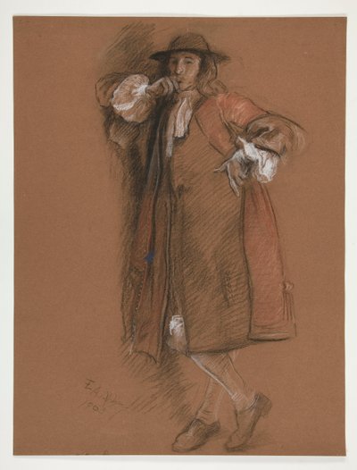 Studie für Figur links von Edwin Austin Abbey