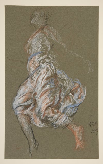 Studie für die Figur von 11 Uhr in von Edwin Austin Abbey