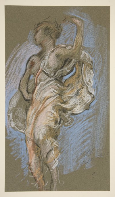 Studie für Figur von 16 Uhr in von Edwin Austin Abbey