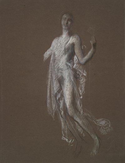 Studie für Figur von 5 Uhr morgens (?) von Edwin Austin Abbey