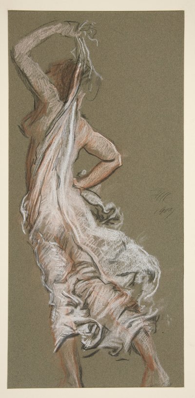 Studie für Figur von 17 Uhr von Edwin Austin Abbey