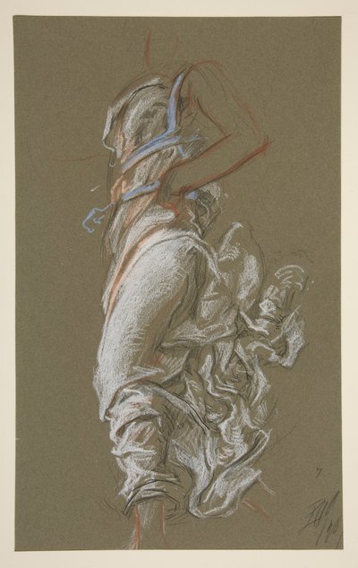 Studie für Figur von 7 Uhr morgens von Edwin Austin Abbey