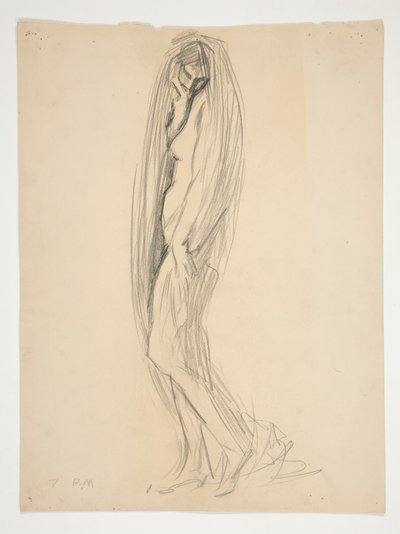 Studie für Figur von 19 Uhr für von Edwin Austin Abbey