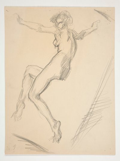 Studie für die Figur von 9 Uhr für von Edwin Austin Abbey