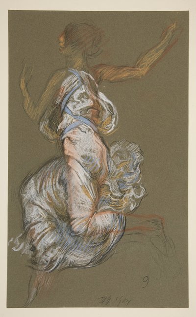 Studie für Figur von 9 Uhr von Edwin Austin Abbey