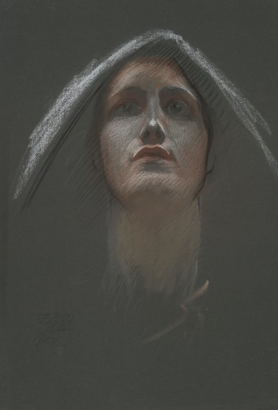 Studie für die Figur der Religion im Rondell der Rotunde des Staatskapitolgebäudes in Harrisburg, Pennsylvania, 1902-1911 von Edwin Austin Abbey