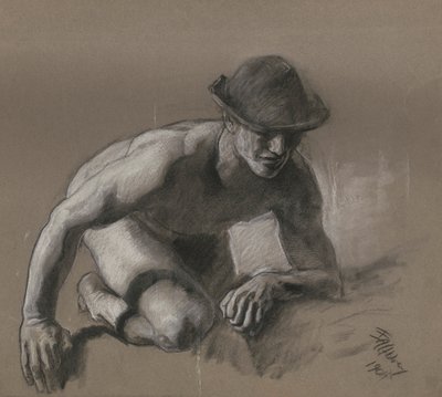 Studie für Figur eines Bergmanns von Edwin Austin Abbey