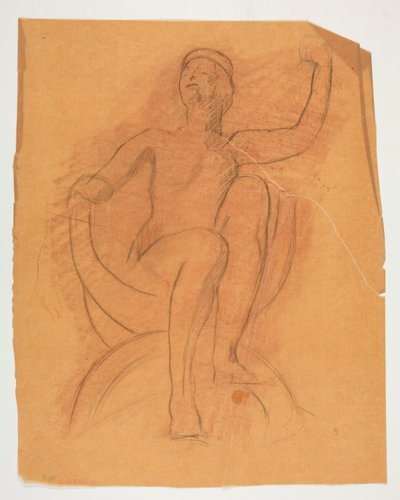Studie für die Genius der Staatsfigur von Edwin Austin Abbey