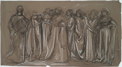 Studie für die gefangenen Tugenden, Figurenstudie von Edwin Austin Abbey