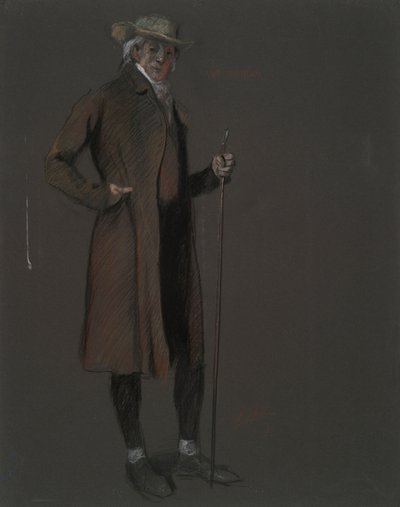 Studie für die Figur von John Bartram, in von Edwin Austin Abbey