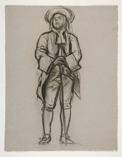 Studie für die Figur von Penn(?) oder Franklin(?) für ein Wandgemälde im Staatskapitol in Harrisburg, Pennsylvania, 1902-1911 (vollendet von John Singer Sargent) von Edwin Austin Abbey