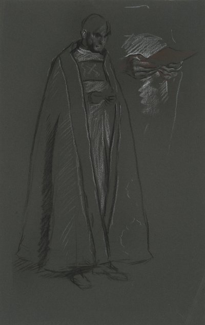 Studie eines Bischofs für die Krönung von Edward VII von Edwin Austin Abbey