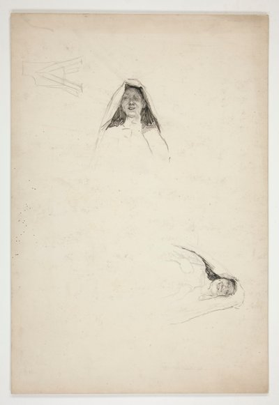 Studie von zwei Köpfen, Jaquenetta, aus Liebe von Edwin Austin Abbey