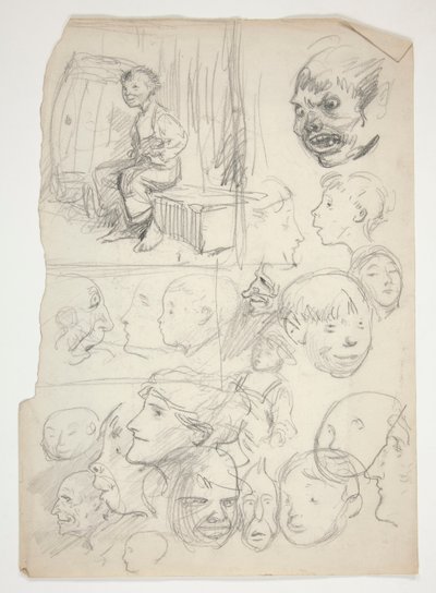 Studie eines Jungen, Studie von Gesichtern von Edwin Austin Abbey