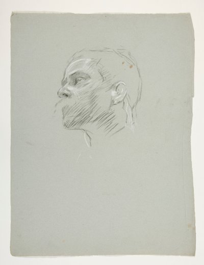 Studie eines Kopfes für König Artus von Edwin Austin Abbey