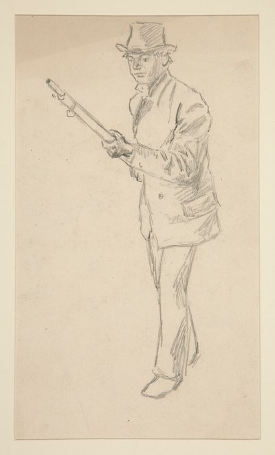 Studie eines Mannes mit Schrotflinte von Edwin Austin Abbey