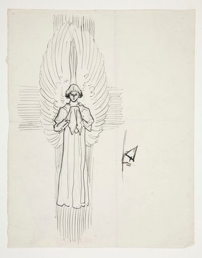 Studie eines Engels, für Die Suche nach dem Heiligen Gral (Serie von fünfzehn Gemälden für die Boston Public Library, abgeschlossen 1901) von Edwin Austin Abbey
