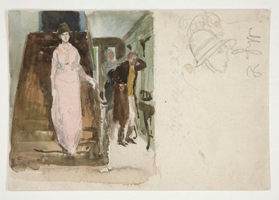 Studie eines Interieurs: Paar bereitet sich auf den Abend vor von Edwin Austin Abbey