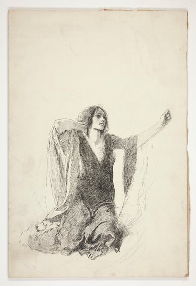 Studie einer knienden Frau, wahrscheinlich eine Studie für Julia in der Grab-Szene von Edwin Austin Abbey